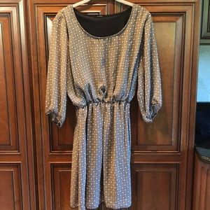 Coffee Brown 3/4 Sleeve Dress